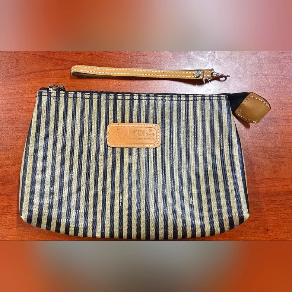 Vintage Fendi Toiletry Bag with wrist strap.